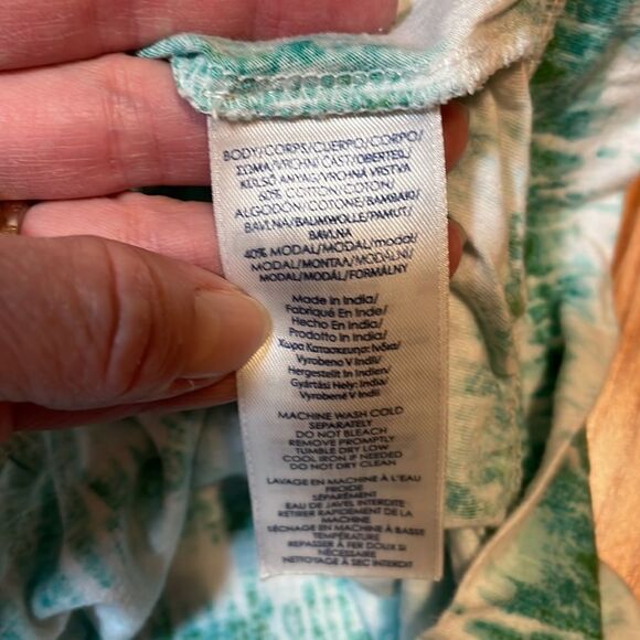 Chaps Green Tie Dyed Top, Medium - Picture 4 of 7